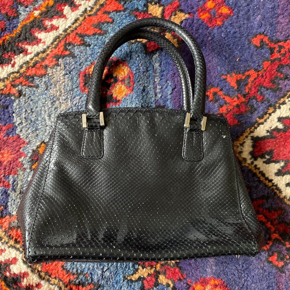 Suarez black snakeskin shoulder bag